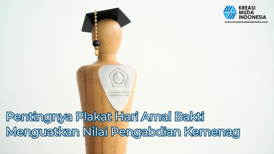 Plakat Hari Amal Bakti yang terbuat dari kayu jati berkualitas tinggi untuk Kemenag